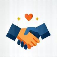 従業員エンゲージメントを示す握手とコミュニティのアイコン