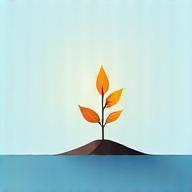 成長機会を示す芽生える植物と成長のアイコン